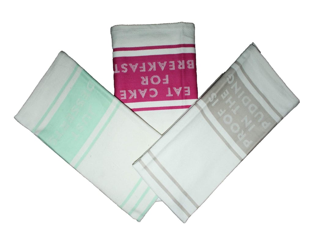 AIRWILL, 100% Cotton Kitchen Towels, Pack of 3 pcs - Towels | Buy online on ZillyBuy