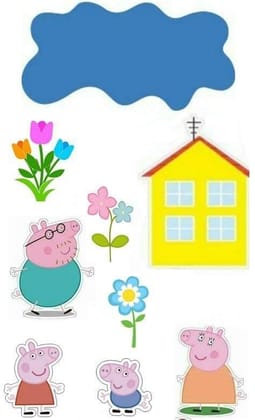 APM Peppa Pig Wall Sticker Fully Waterproof Vinyl Sticker self Adhesive for Living Room, Bedroom, Office, Kids Room 12X18 inches (PPC4)