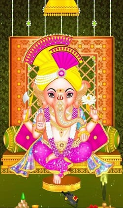 APM Ganpati Wall Sticker/Ganpati Bappa Fully Waterproof Vinyl Sticker self Adhesive for Living Room, Bedroom, Office, Kids Room 12X18 inches (GH17)