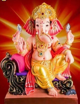 APM Ganpati Wall Sticker/Ganpati Bappa Fully Waterproof Vinyl Sticker self Adhesive for Living Room, Bedroom, Office, Kids Room 12X18 inches (G16)