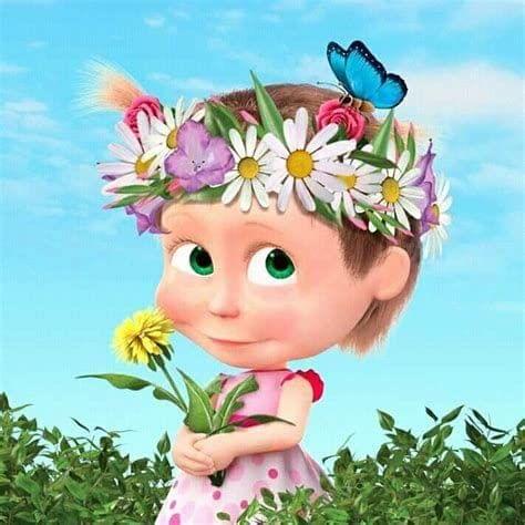 APM Masha & The Bear Laminated Wall Sticker for Kids 12X18 INCHES (M11)