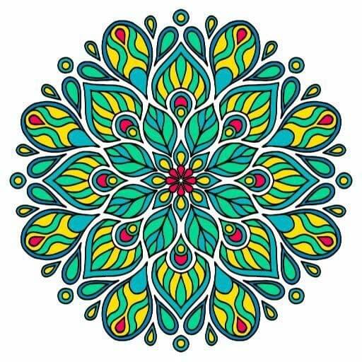 APM Rangoli Waterproof Laminated Floor Sticker in 15X15 inches (RNG6)