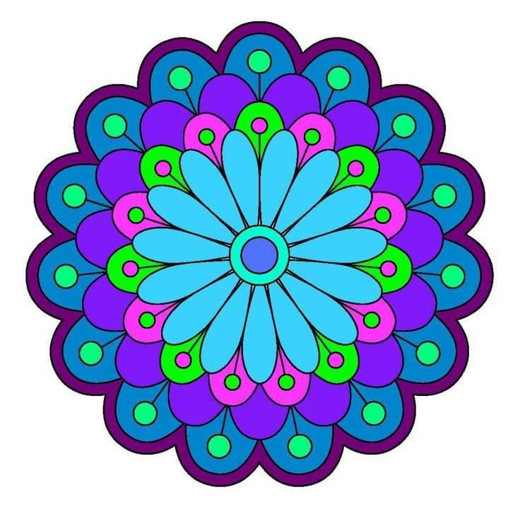 APM Rangoli Waterproof Laminated Floor Sticker in 15X15 inches (RR13)