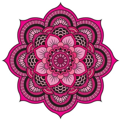 APM Rangoli Waterproof Laminated Floor Sticker in 15X15 inches (RL17)