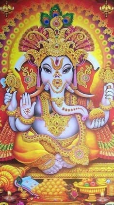 APM Ganpati Wall Sticker/Ganpati Bappa Fully Waterproof Vinyl Sticker self Adhesive for Living Room, Bedroom, Office, Kids Room 12X18 inches (GC18)