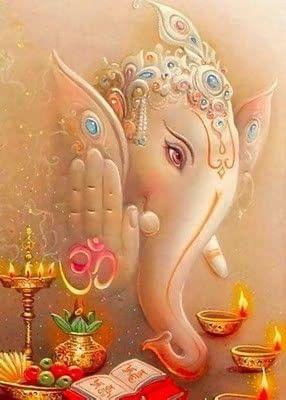APM Ganpati Wall Sticker/Ganpati Bappa Fully Waterproof Vinyl Sticker self Adhesive for Living Room, Bedroom, Office, Kids Room 12X18 inches (GC23)