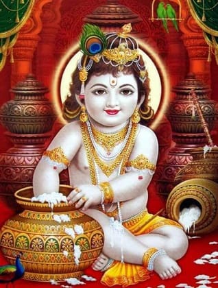 APM BAL Gopal Fully Waterproof Vinyl Sticker self Adhesive for Living Room, Bedroom, Office, Kids Room 12X18 inches (K16)