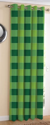 AIRWILL Cotton Blackout and Room Darkening Self Design Long Door Curtains (Green, 9ft)