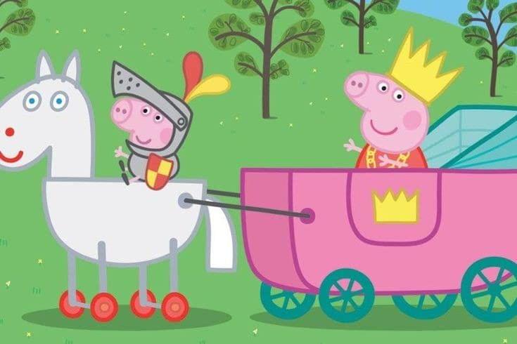 APM Peppa Pig Wall Sticker Fully Waterproof Vinyl Sticker self Adhesive for Living Room, Bedroom, Office, Kids Room 12X18 inches (PPC16) (AP7)
