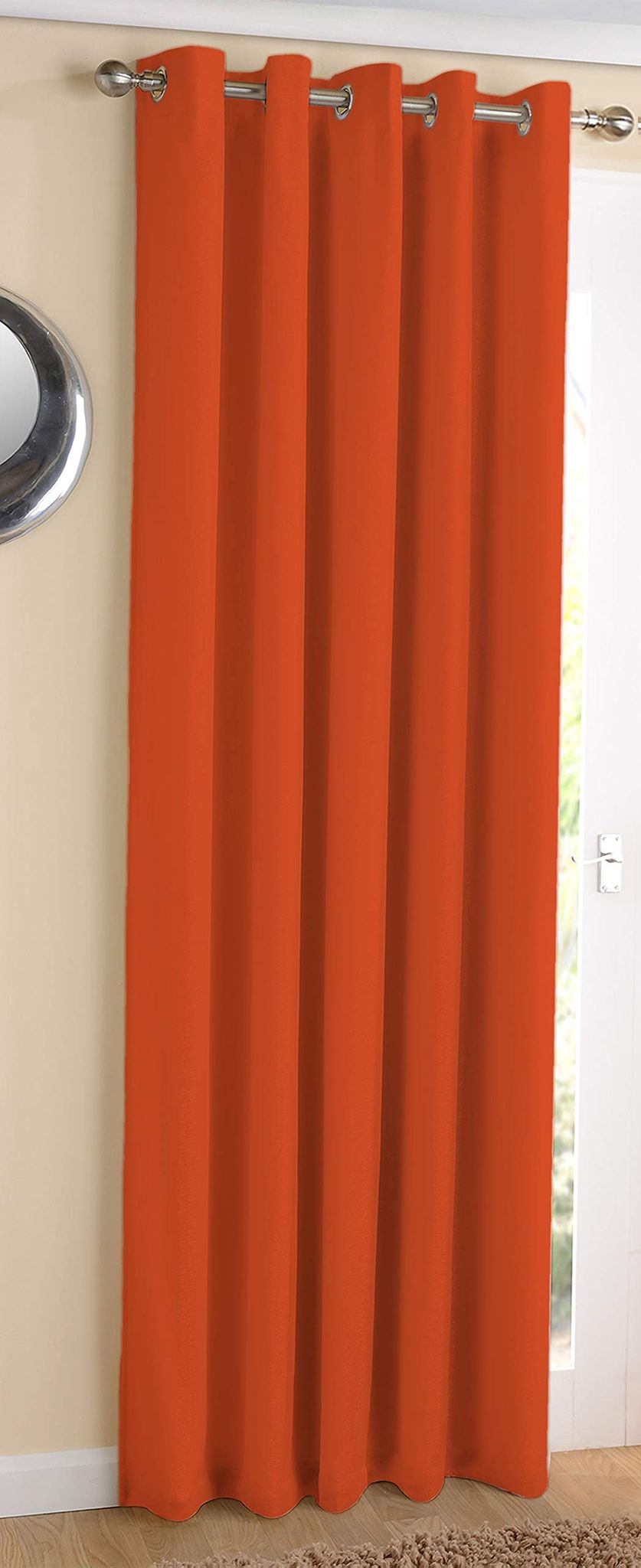AIRWILL ? Cotton Blackout and Room Darkening 9ft Long Door Curtains Pack of 1 pc. (Solid - Orange)