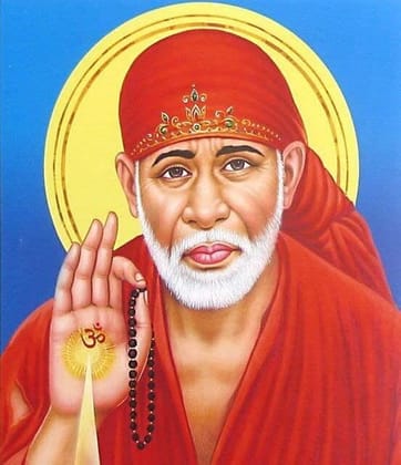 APM SAI Baba Wall Sticker Fully Waterproof Vinyl Sticker self Adhesive for Living Room, Bedroom, Office, Kids Room 12X18 inches (S6)