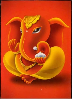 APM Ganpati Wall Sticker/Ganpati Bappa Fully Waterproof Vinyl Sticker self Adhesive for Living Room, Bedroom, Office, Kids Room 12X18 inches (GH23)