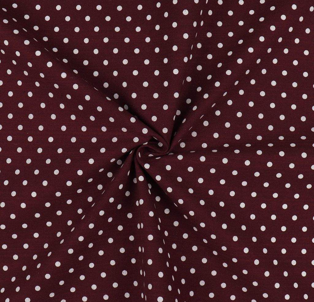 AIRWILL, Cotton Maroon Dot Designed Polka Dots Pattern Long Door - 4x9ft Curtains - (Pack of 2 pcs) - Maroon
