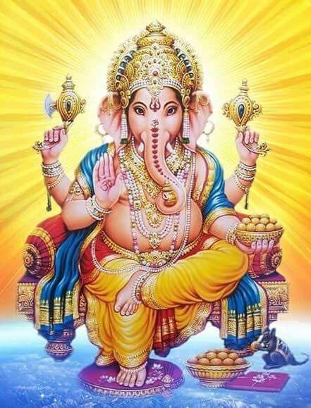 APM Ganpati Wall Sticker/Ganpati Bappa Fully Waterproof Vinyl Sticker self Adhesive for Living Room, Bedroom, Office, Kids Room 12X18 inches (GN4)