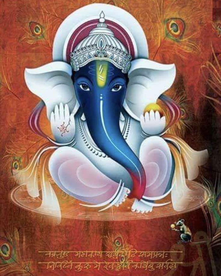 APM Ganpati Wall Sticker/Ganpati Bappa Fully Waterproof Vinyl Sticker self Adhesive for Living Room, Bedroom, Office, Kids Room 12X18 inches (GN6)