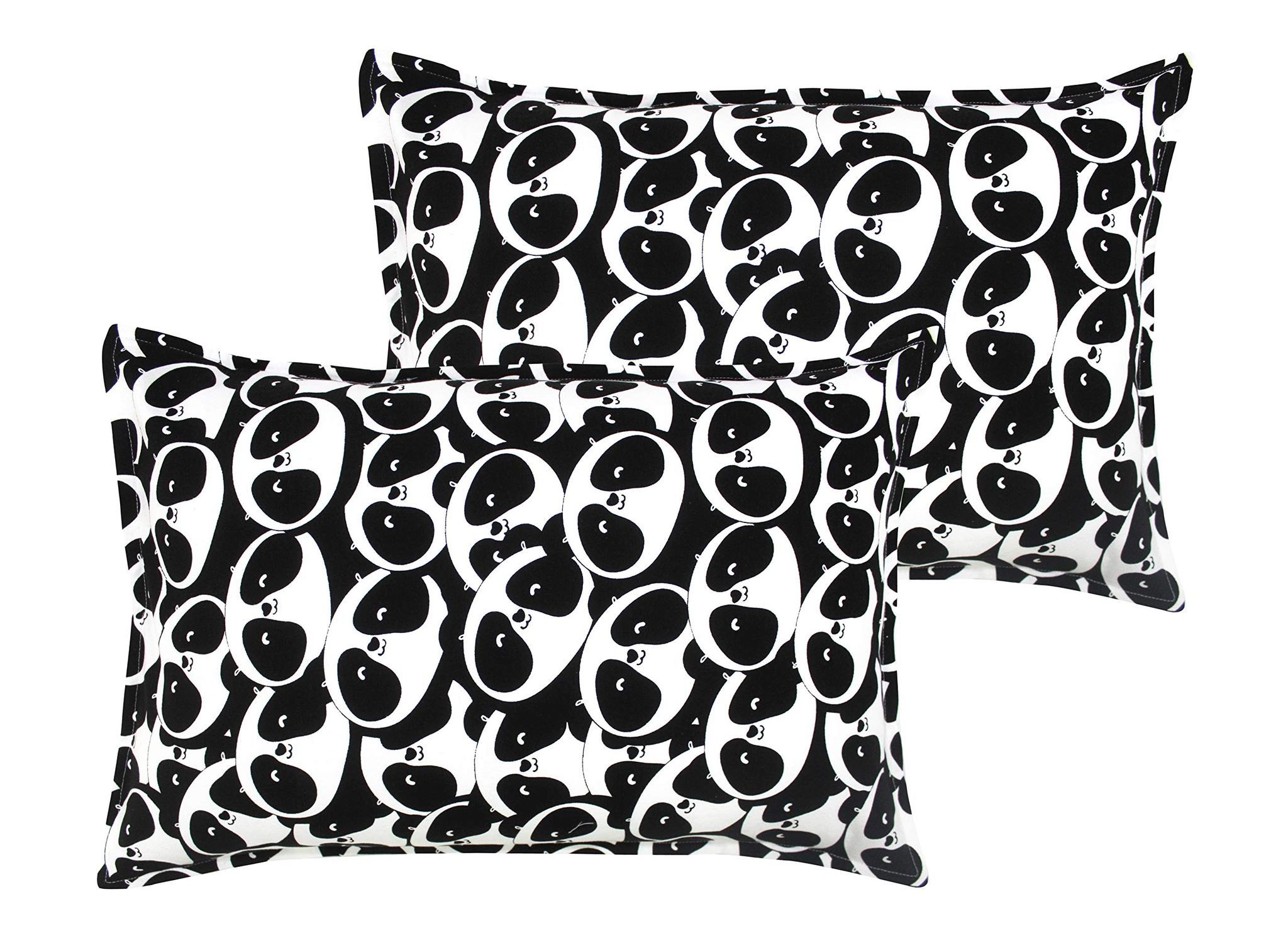 Airwill 100% Cotton Animal Pattern Flap Pillow Covers (46x69cm)(Black, Pack of 2 Pieces)