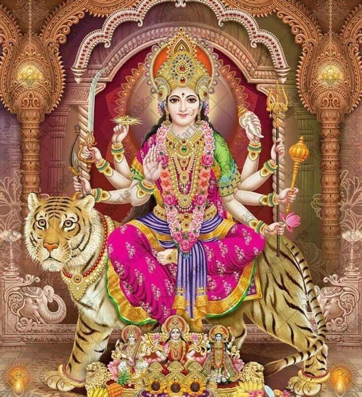 APM MAA Durga Wall Vinyl Sticker Fully Waterproof Size 12X18 inches (DW4)