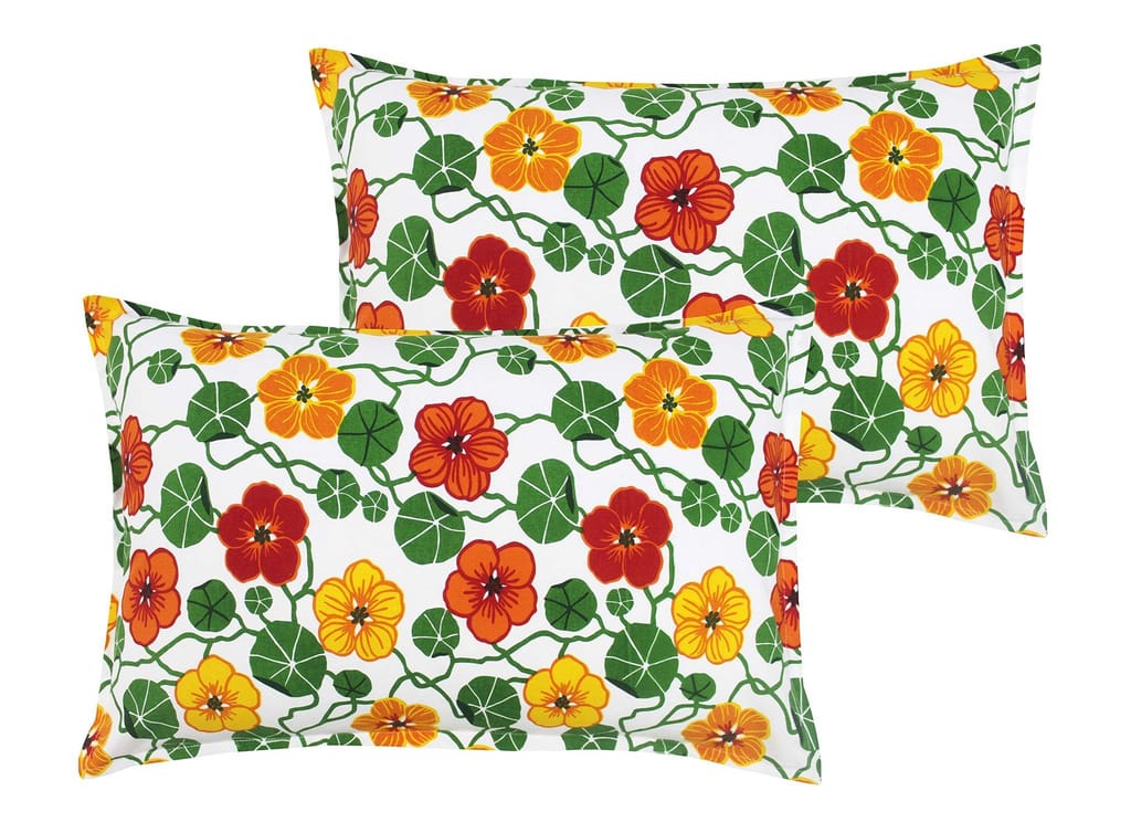 Airwill 100% Cotton Floral Pattern Flap Pillow Covers (46x69cm)(Red, Green, Yellow, Pack of 2 Pieces) - Flowers | Buy online on ZillyBuy