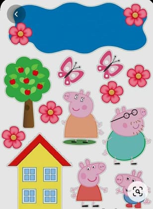 APM Peppa Pig Wall Sticker Fully Waterproof Vinyl Sticker self Adhesive for Living Room, Bedroom, Office, Kids Room 12X18 inches (PPC9) (AP11)