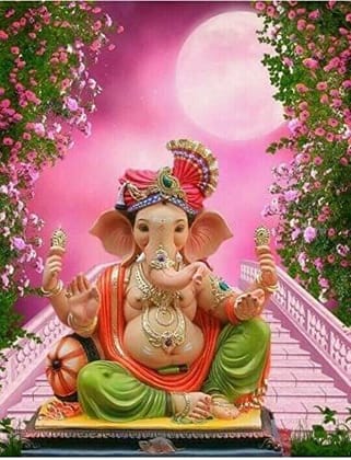 APM Ganpati Wall Sticker/Ganpati Bappa Fully Waterproof Vinyl Sticker self Adhesive for Living Room, Bedroom, Office, Kids Room, Hall (GP12)