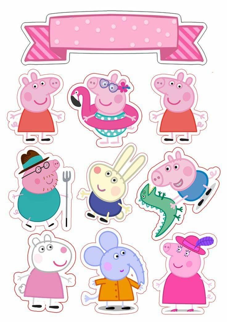 APM Peppa Pig Wall Sticker Fully Waterproof Vinyl Sticker self Adhesive for Living Room, Bedroom, Office, Kids Room 12X18 inches (PPC9) (AP10)