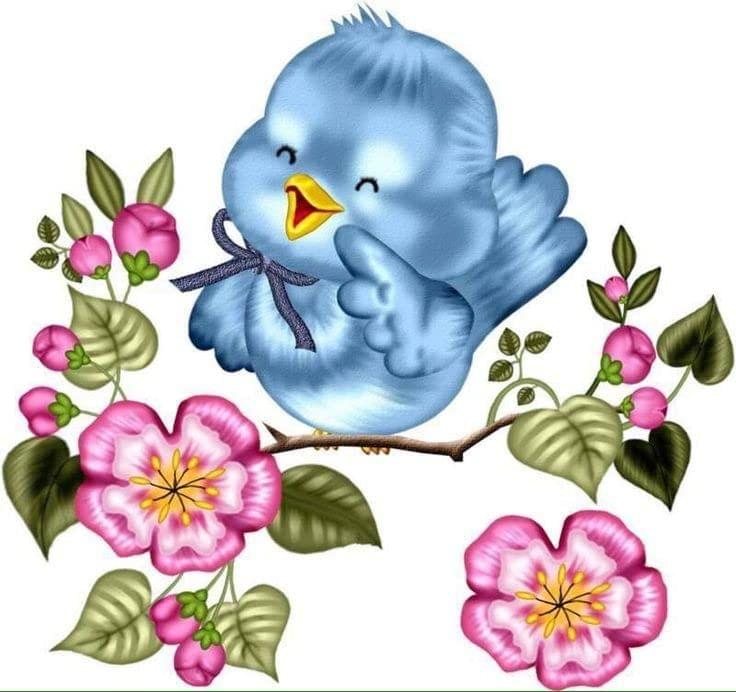 APM Kids Cute Birds Cartoon Wall Sticker Fully Waterproof Vinyl Sticker self Adhesive for Living Room, Bedroom, Office, Kids Room 12X18 inches (B30)