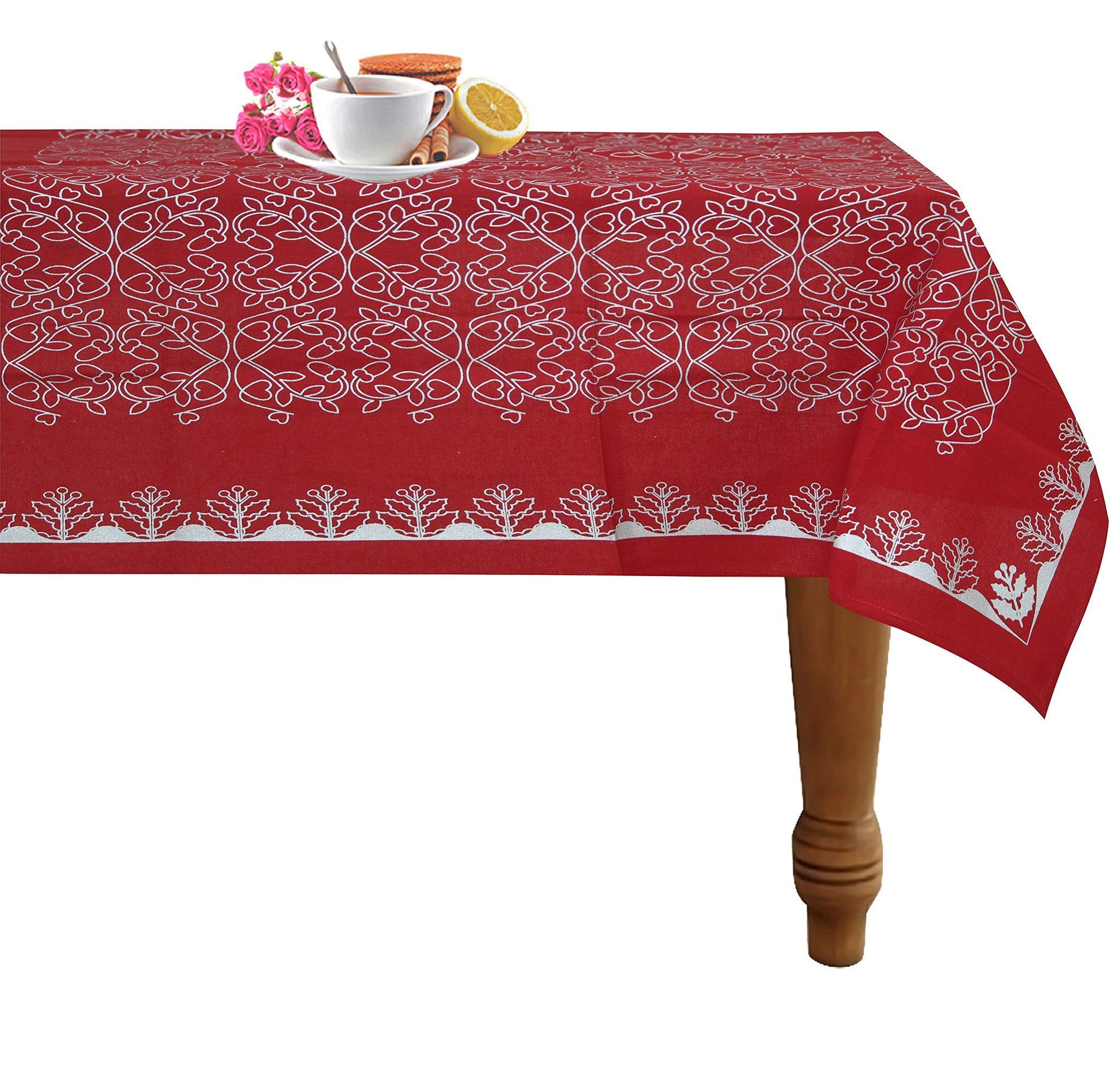 AIRWILL 100% Cotton 2 Seater Table Cover (Pack of 1)