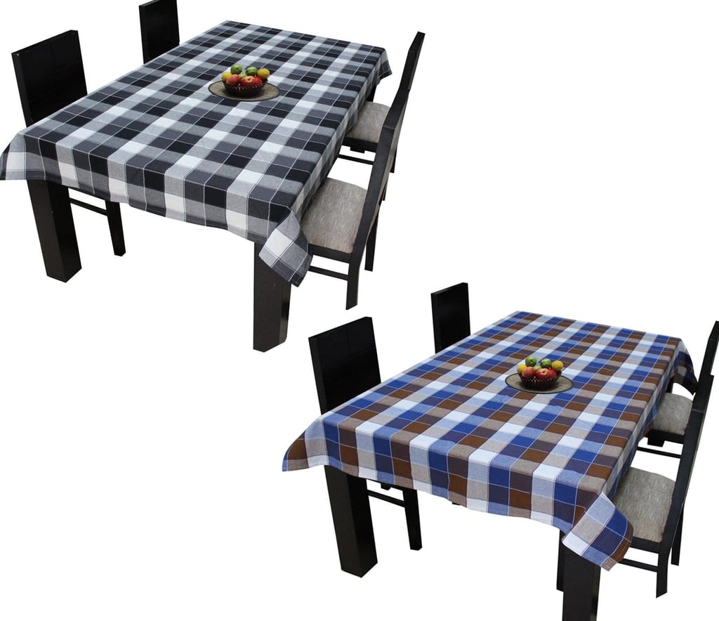 AIRWILL Branded, 100% Cotton Gingham Checks with Multicolor Combos of 4/6 Seater Tablecloth, Sized 140cm Width and 140cm Length, Pack of 2 Pieces - Towels | Buy online on ZillyBuy
