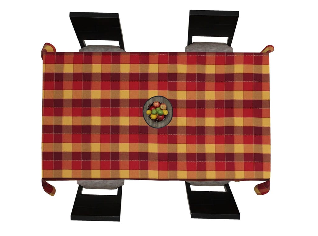 AIRWILL Cotton Jacquard Dobby Checks with Multicolor Combos of 4/6 Seater Tablecloth, Sized 140cm Width and 140cm Length - Towels | Buy online on ZillyBuy