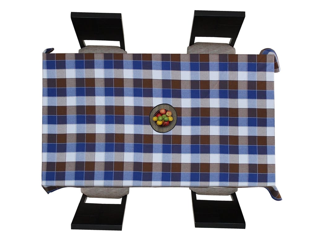 AIRWILL Cotton Jacquard Dobby Checks with Multicolor Combos of 4/6 Seater Tablecloth, Sized 140cm Width and 140cm Length