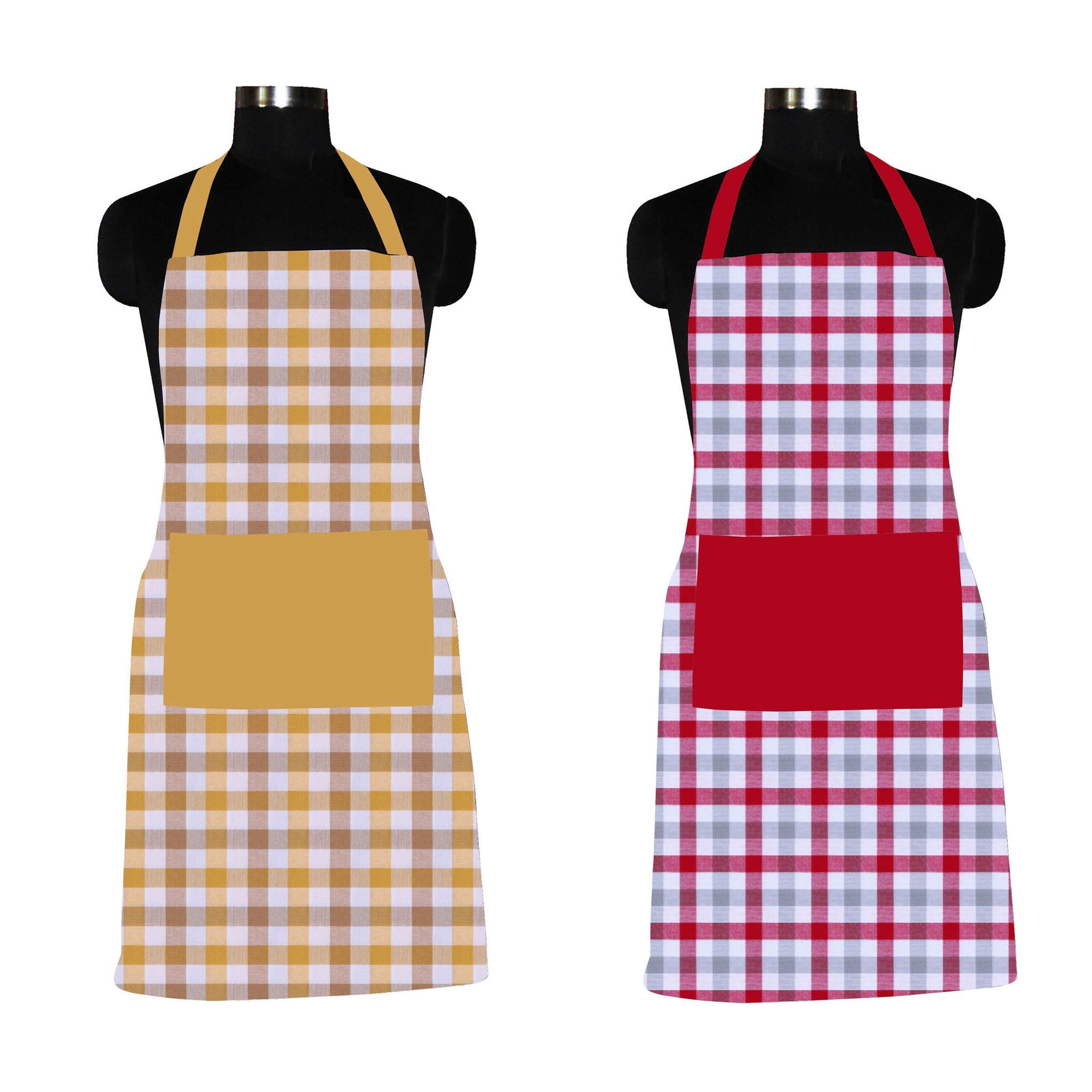 AIRWILL, 100% Cotton Designer Home Use, Chefs and Regular Aprons, Pack of 2 pc