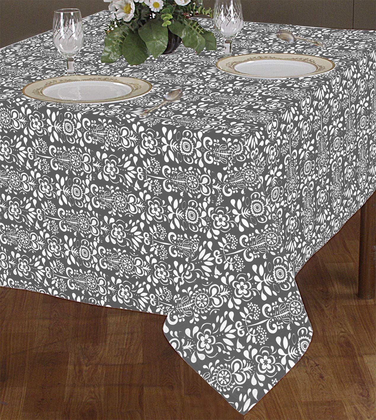 AIRWILL 100% Cotton 2 Seater Table Cover (Pack of 1)