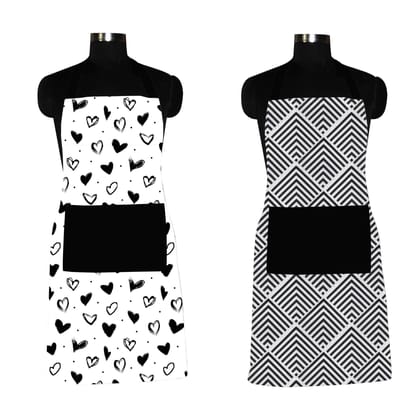 AIRWILL, 100% Cotton Designer Home Use, Chefs and Regular Aprons, Pack of 2 pc