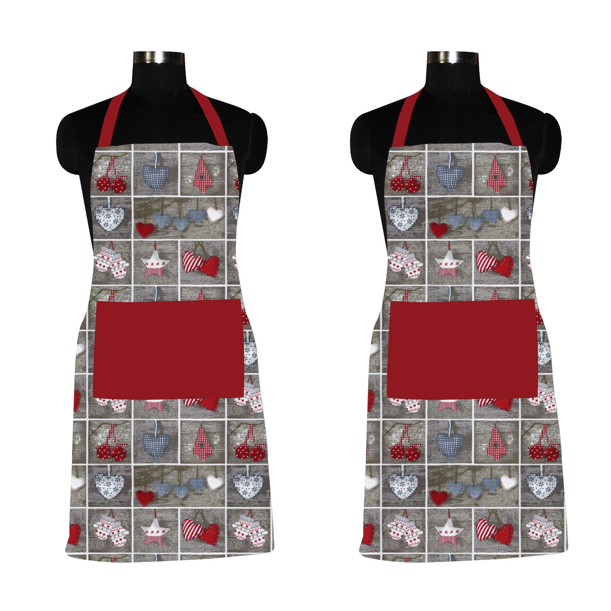 AIRWILL, 100% Cotton Designer Home Use, Chefs and Regular Aprons, Pack of 2 pc