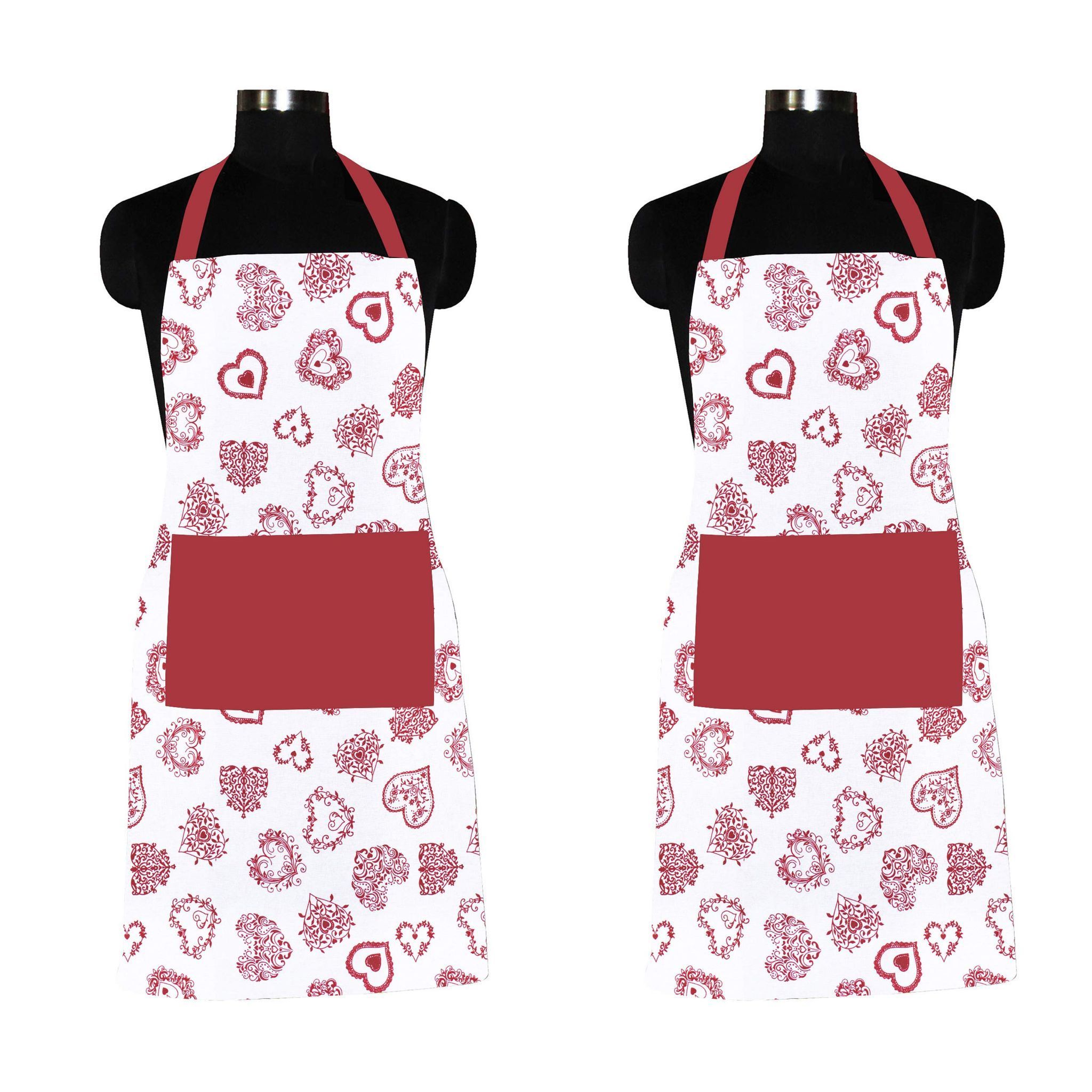 AIRWILL, 100% Cotton Designer Home Use, Chefs and Regular Aprons, Pack of 2 pc