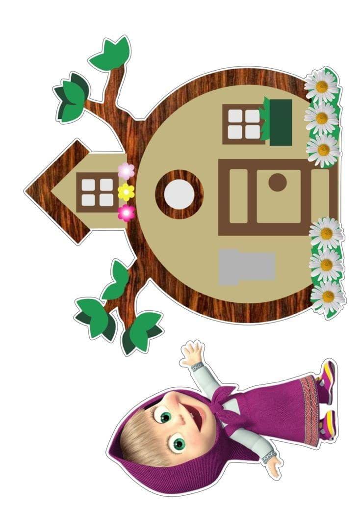 APM Masha & The Bear Wall Sticker Fully Waterproof Vinyl Sticker self Adhesive for Living Room, Bedroom, Office, Kids Room 12X18 inches (MBP8)