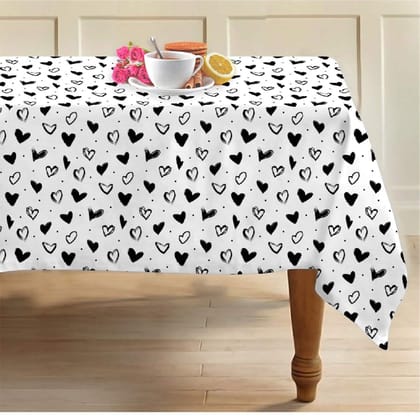 AIRWILL 100% Cotton Printed Pattern 4 Seater Square Table Cover Sized, 56x56 inches (Black,White, Pack of 1)