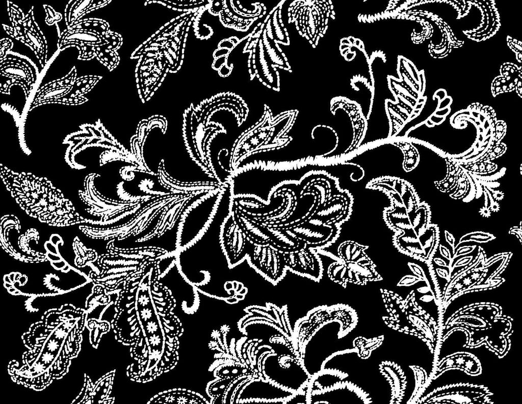 AIRWILL 100% Cotton Floral Pattern 4 Seater Square Table Cover Sized, 56x56 inches (Black,White, Pack of 1)