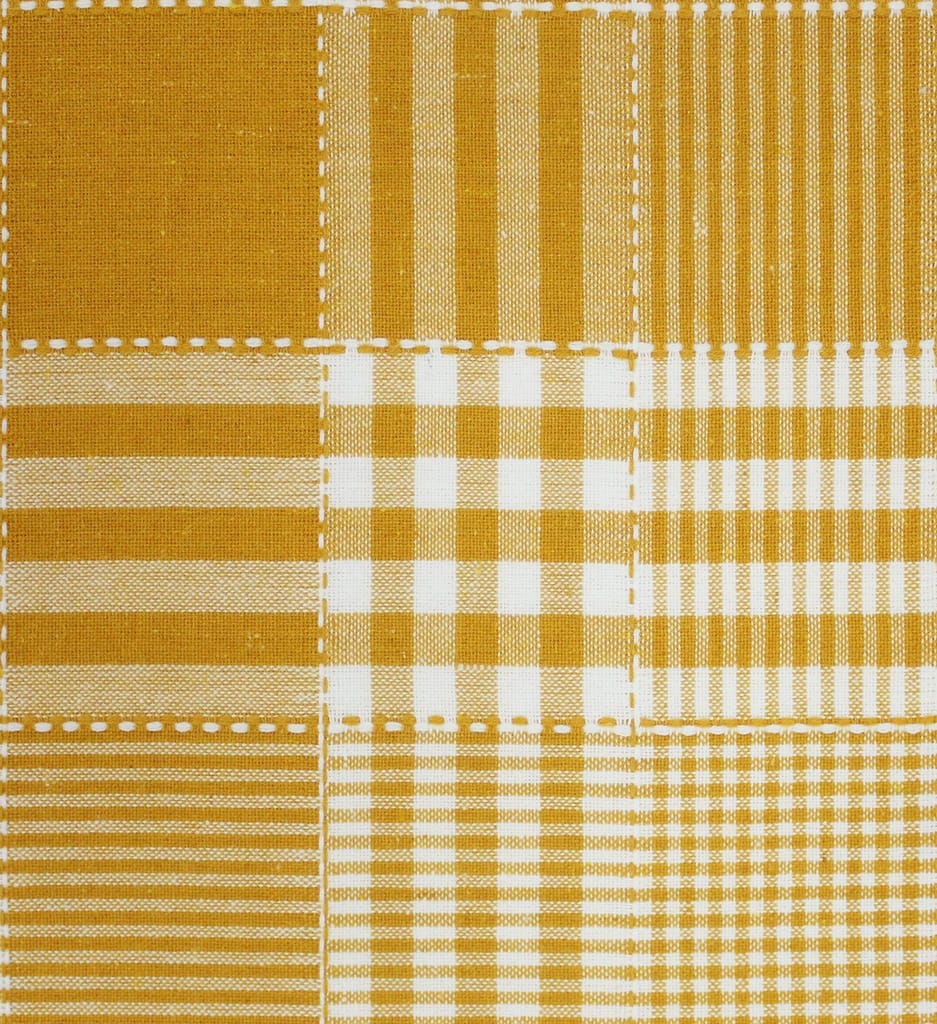 AIRWILL 100% Cotton Checkered Pattern 4 Seater Square Table Cover Sized, 56x56 inches (Yellow,White, Pack of 1)