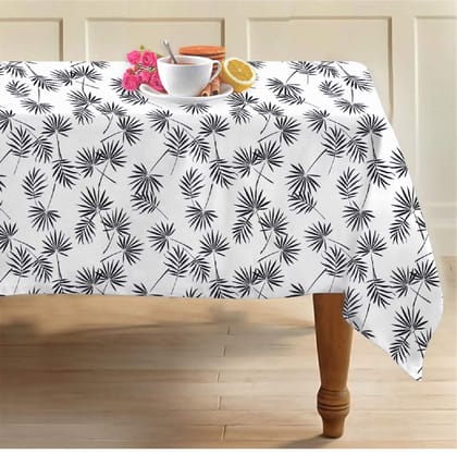 AIRWILL 100% Cotton Floral Pattern 2 Seater Square Table Cover Sized, 36x36 inches (Black,White, Pack of 1)