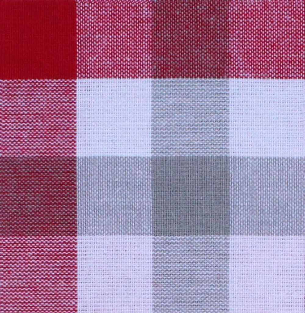 AIRWILL 100% Cotton Checkered Pattern 4 Seater Square Table Cover Sized, 56x56 inches (Red,Grey, Pack of 1)