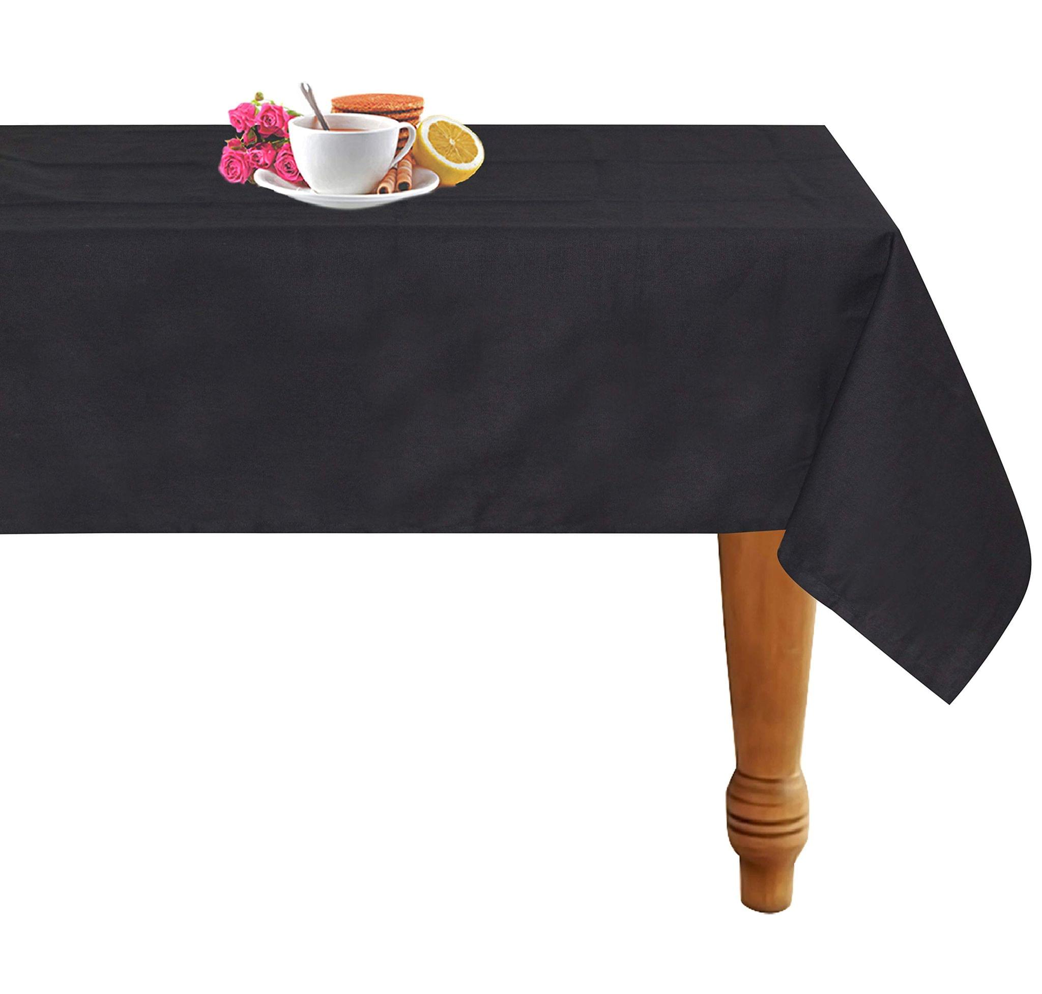AIRWILL 100% Cotton Solid Pattern 4 Seater Square Table Cover Sized, 56x56 inches (Black, Pack of 1)
