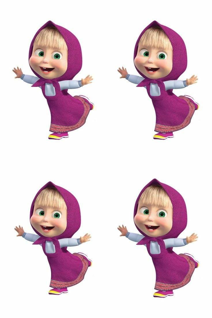 APM Masha & The Bear Wall Sticker Fully Waterproof Vinyl Sticker self Adhesive for Living Room, Bedroom, Office, Kids Room 12X18 inches (M4)