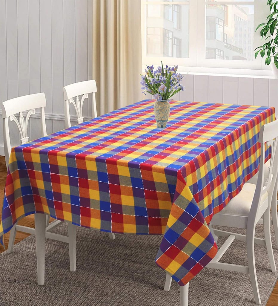AIRWILL, 100% Cotton Self Designed 4 Seater Table Cloth, Pack of 1 pc. - Unstitched Fabrics | Buy online on ZillyBuy