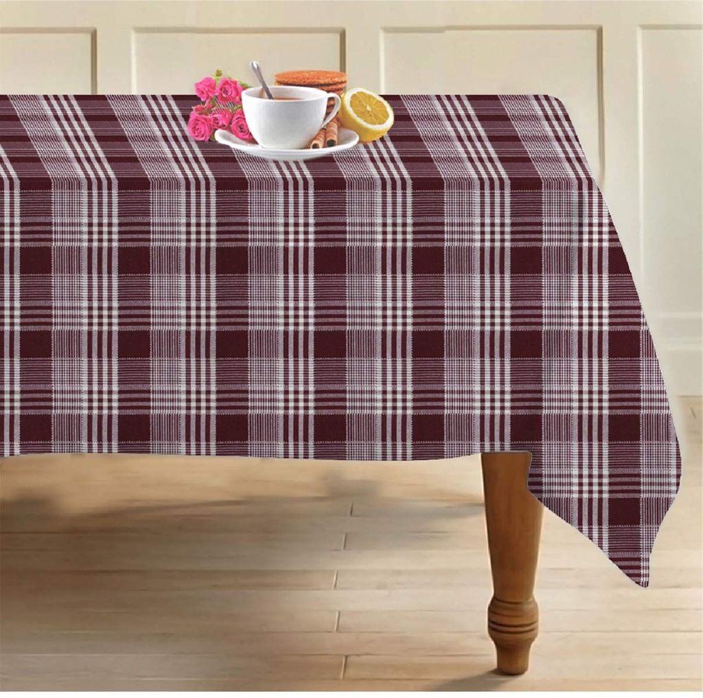 AIRWILL, 100% Cotton Self Designed 4 Seater Table Cloth, Pack of 1 pc.