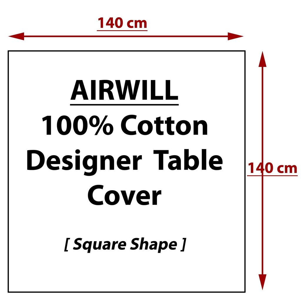 AIRWILL, 100% Cotton Self Designed 4 Seater Table Cloth, Pack of 1 pc.