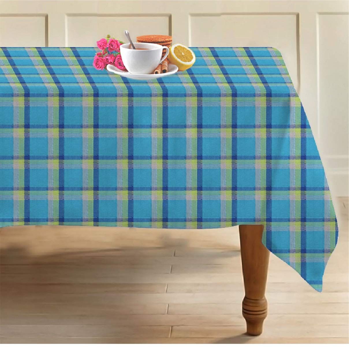 AIRWILL, 100% Cotton Self Designed 4 Seater Table Cloth, Pack of 1 pc.