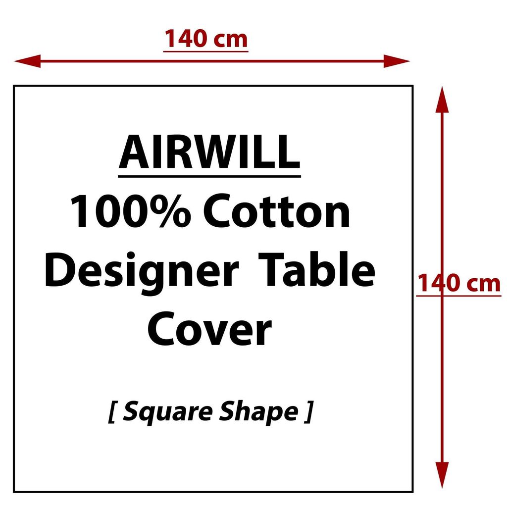 AIRWILL, 100% Cotton Self Designed 4 Seater Table Cloth, Pack of 1 pc.