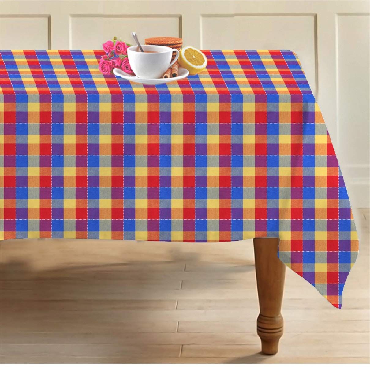 AIRWILL 100% Cotton 2 Seater Table Cover (Pack of 1)