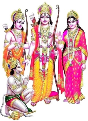 APM Lord RAM SITA Wall Sticker Fully Waterproof Vinyl Sticker self Adhesive for Living Room, Bedroom, Office, Kids Room 12X18 inches (RS17)